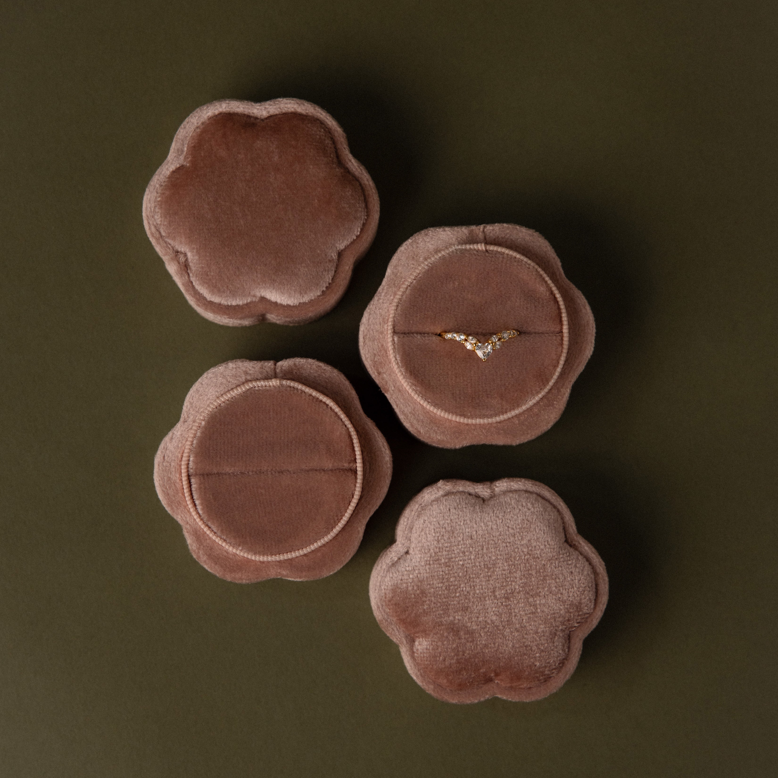 Flower Velvet Ring Box