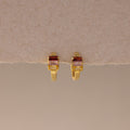 Multiple Baguette Birthstone Huggies