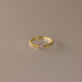 Dainty Ribbed Birthstone Ring