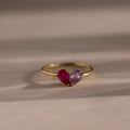 Toi et Moi Teardrop Heart Ring
