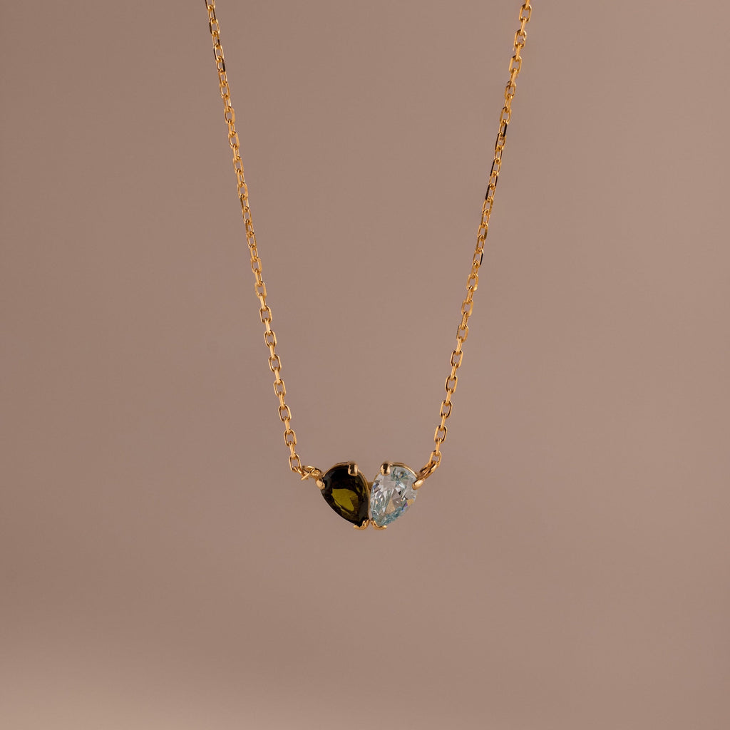 Toi et Moi Teardrop Heart Necklace