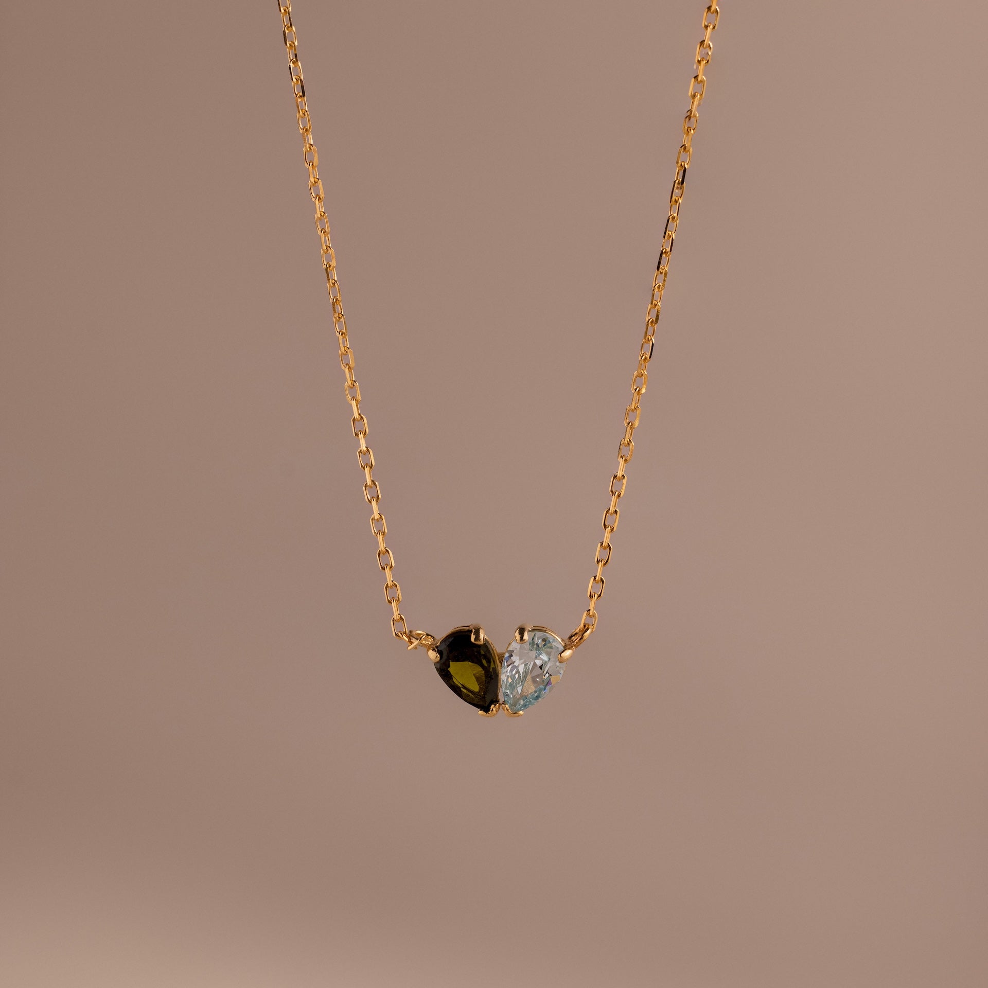 Toi et Moi Teardrop Heart Necklace