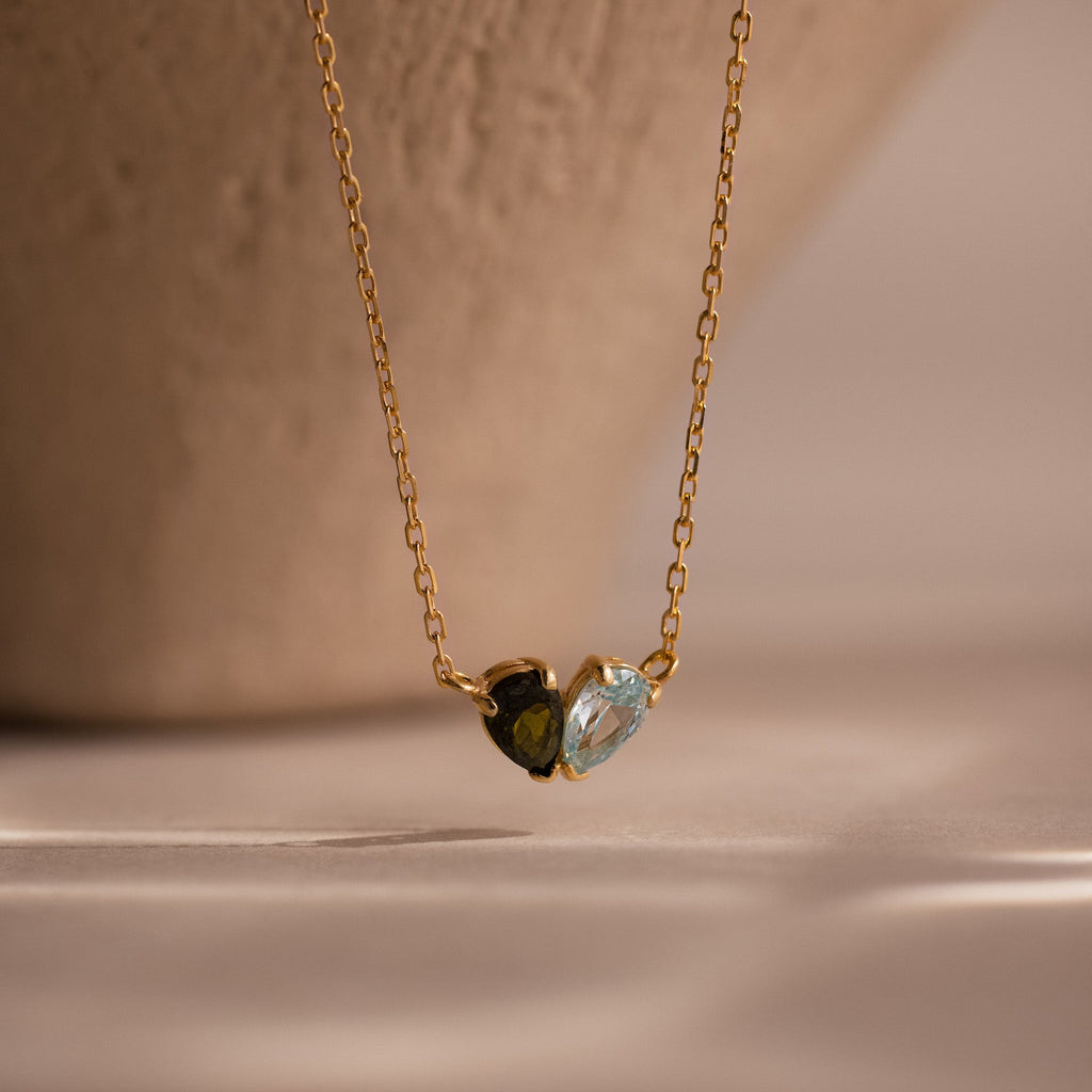 Toi et Moi Teardrop Heart Necklace
