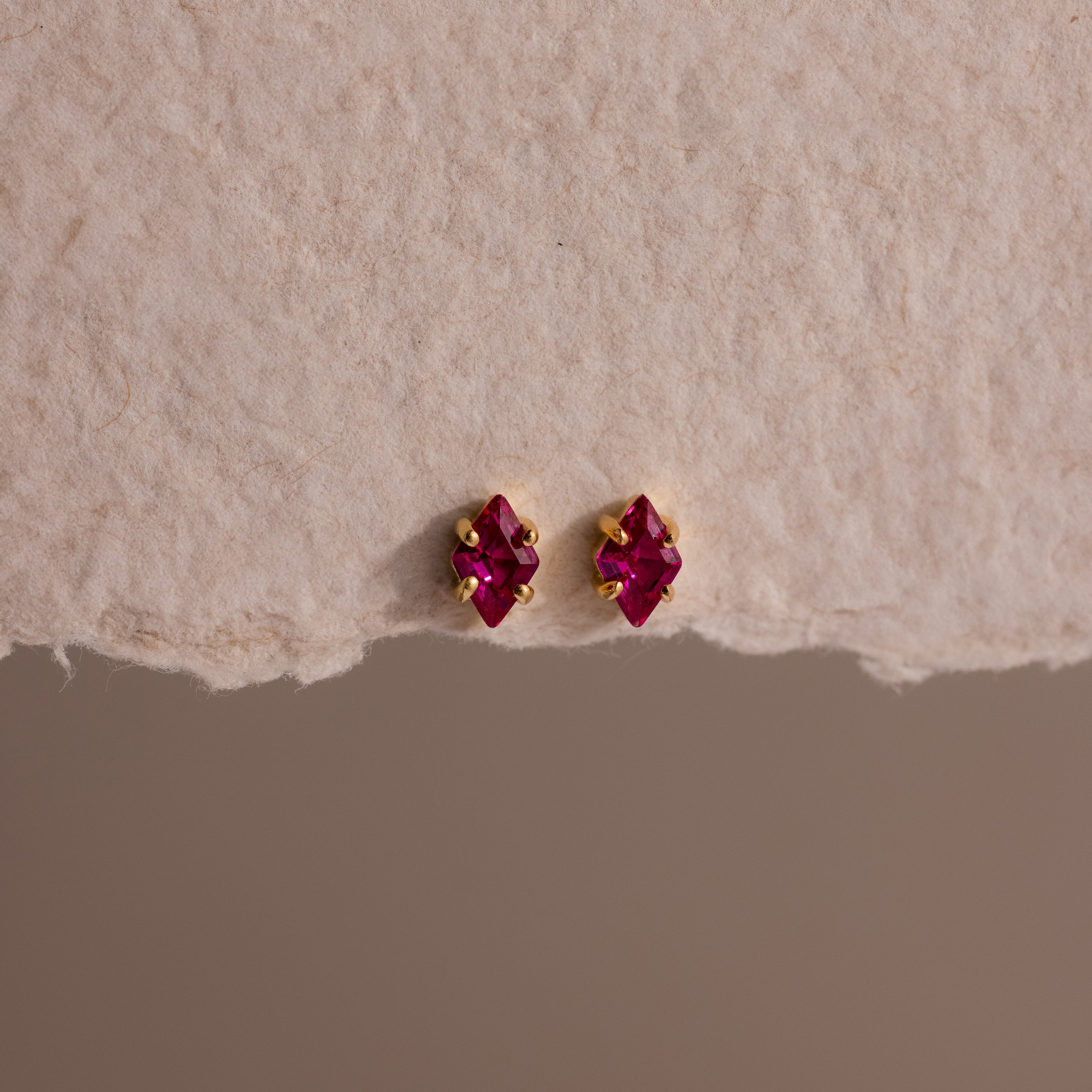 Rhombus Birthstone Flatback Studs