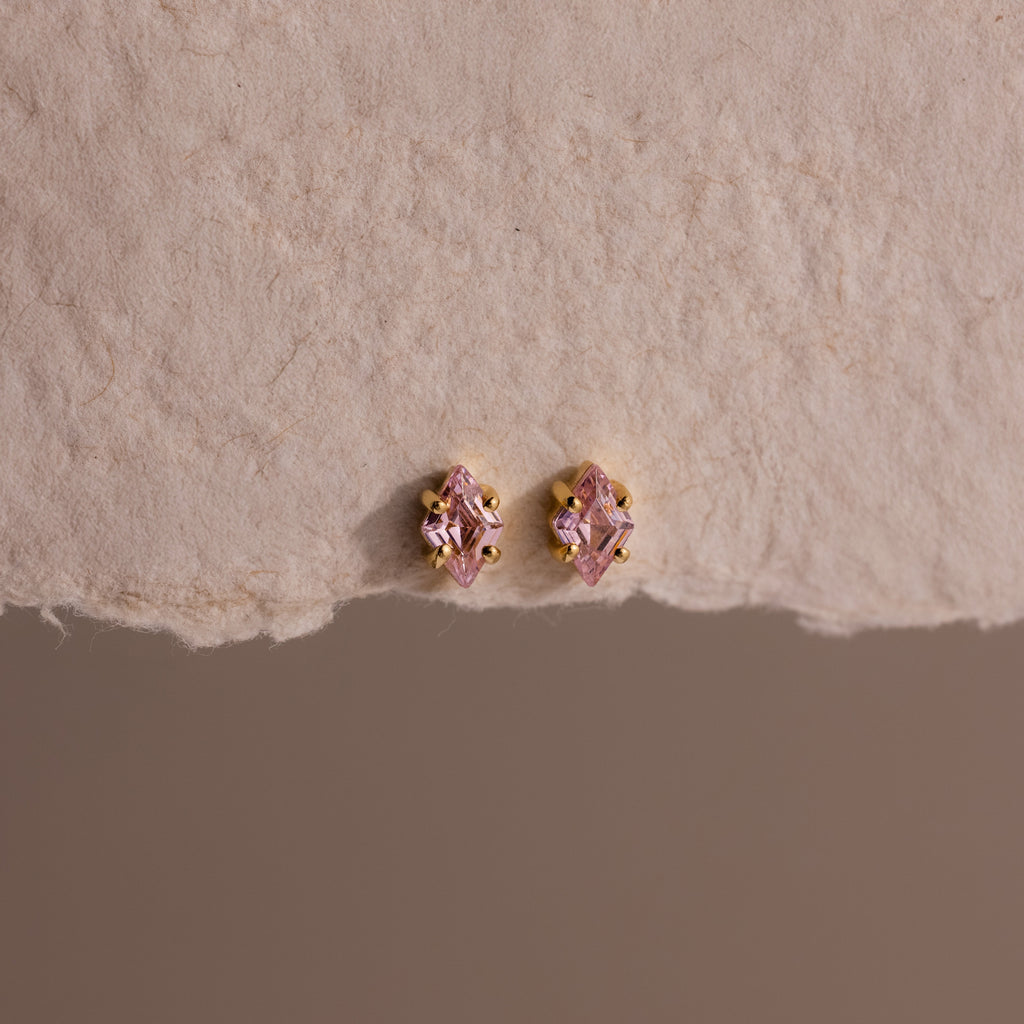 Rhombus Birthstone Flatback Studs