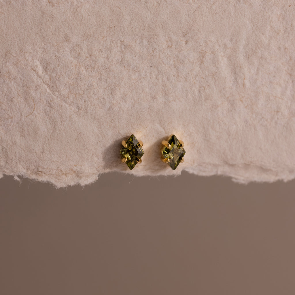 Rhombus Birthstone Flatback Studs