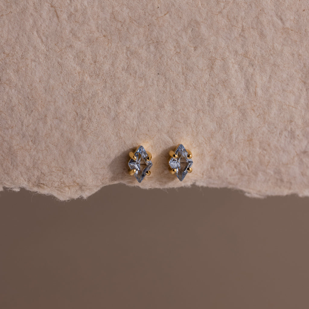 Rhombus Birthstone Flatback Studs