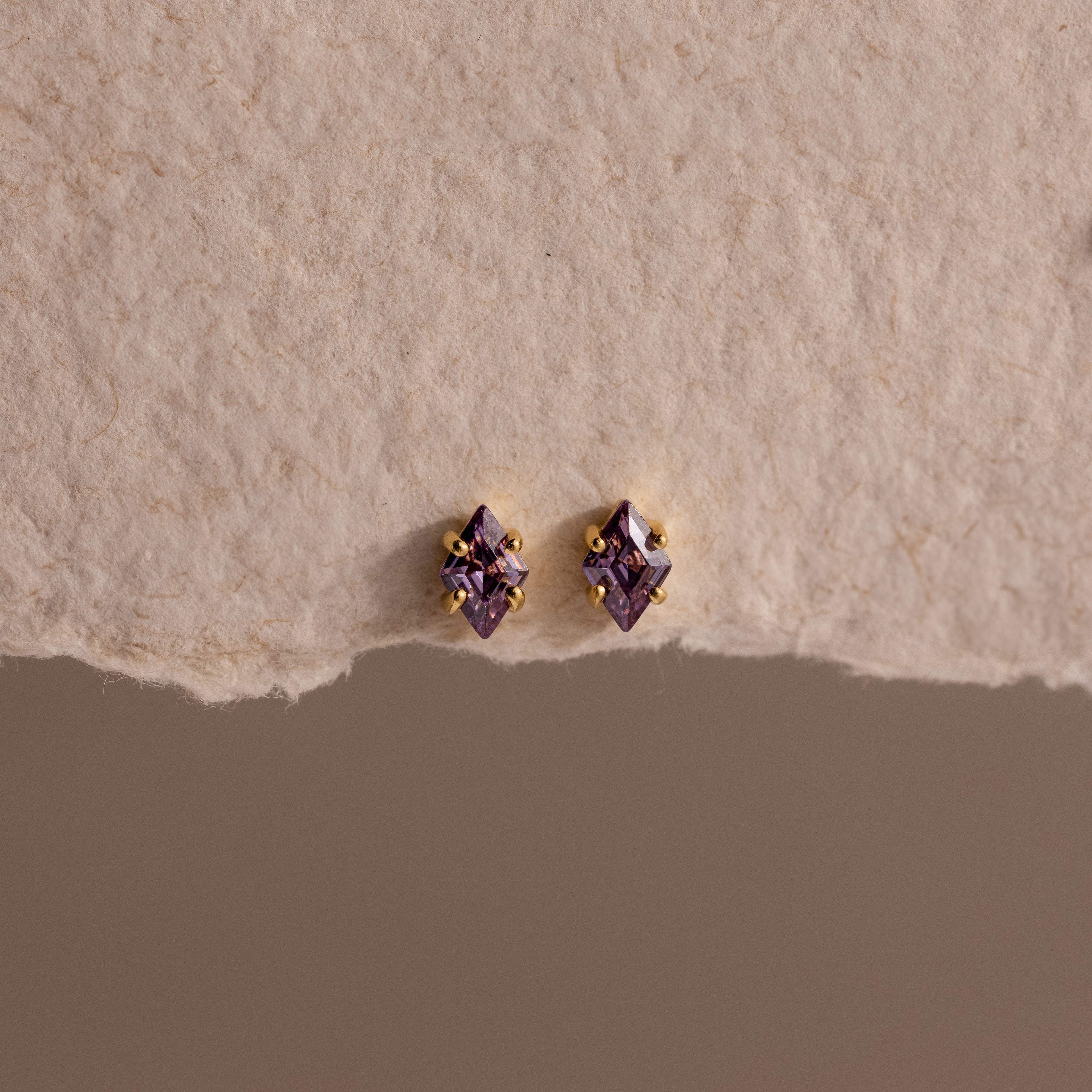 Rhombus Birthstone Flatback Studs