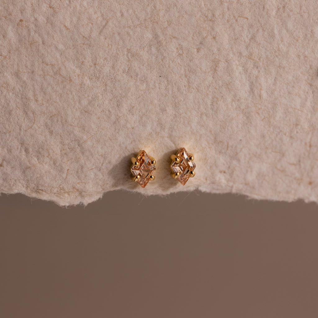 Rhombus Birthstone Flatback Studs