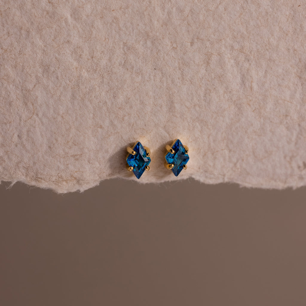 Rhombus Birthstone Flatback Studs