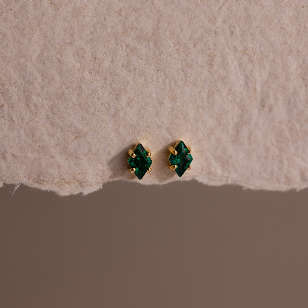 Rhombus Birthstone Flatback Studs