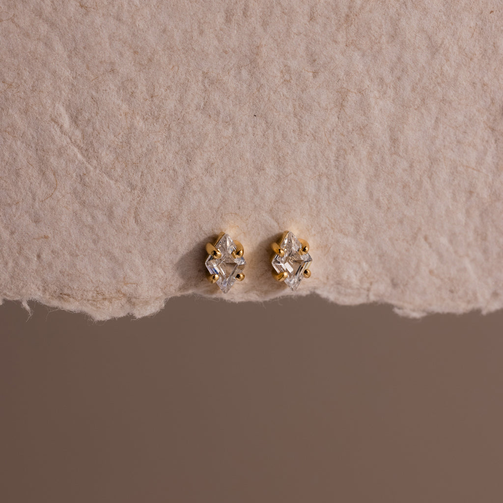 Rhombus Birthstone Flatback Studs