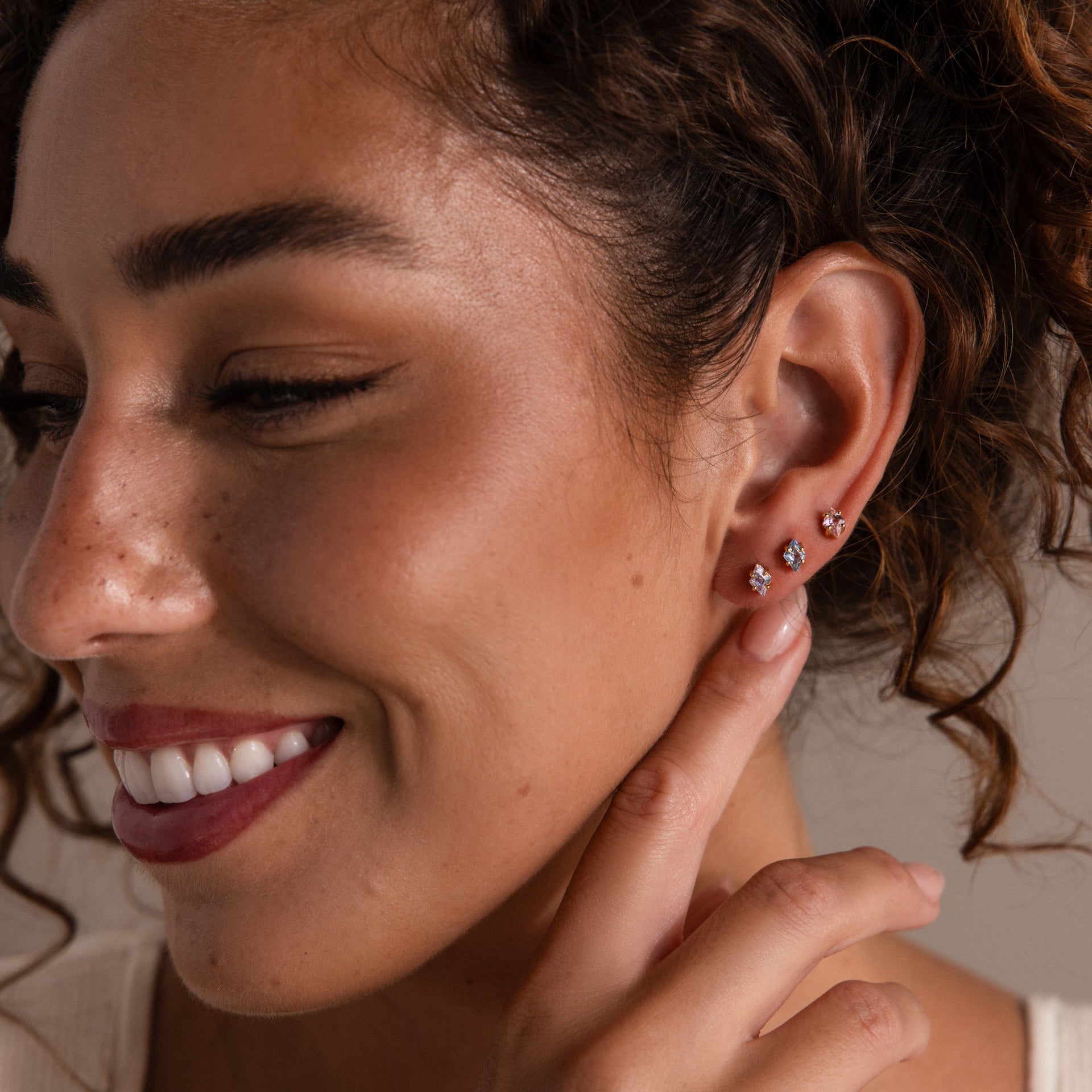 Rhombus Birthstone Flatback Studs