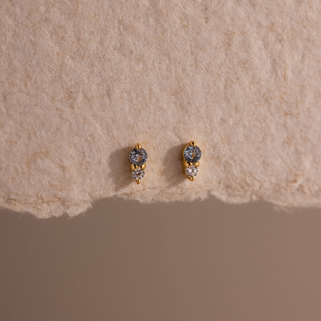 Tiny Duo Birthstone Flatback Studs