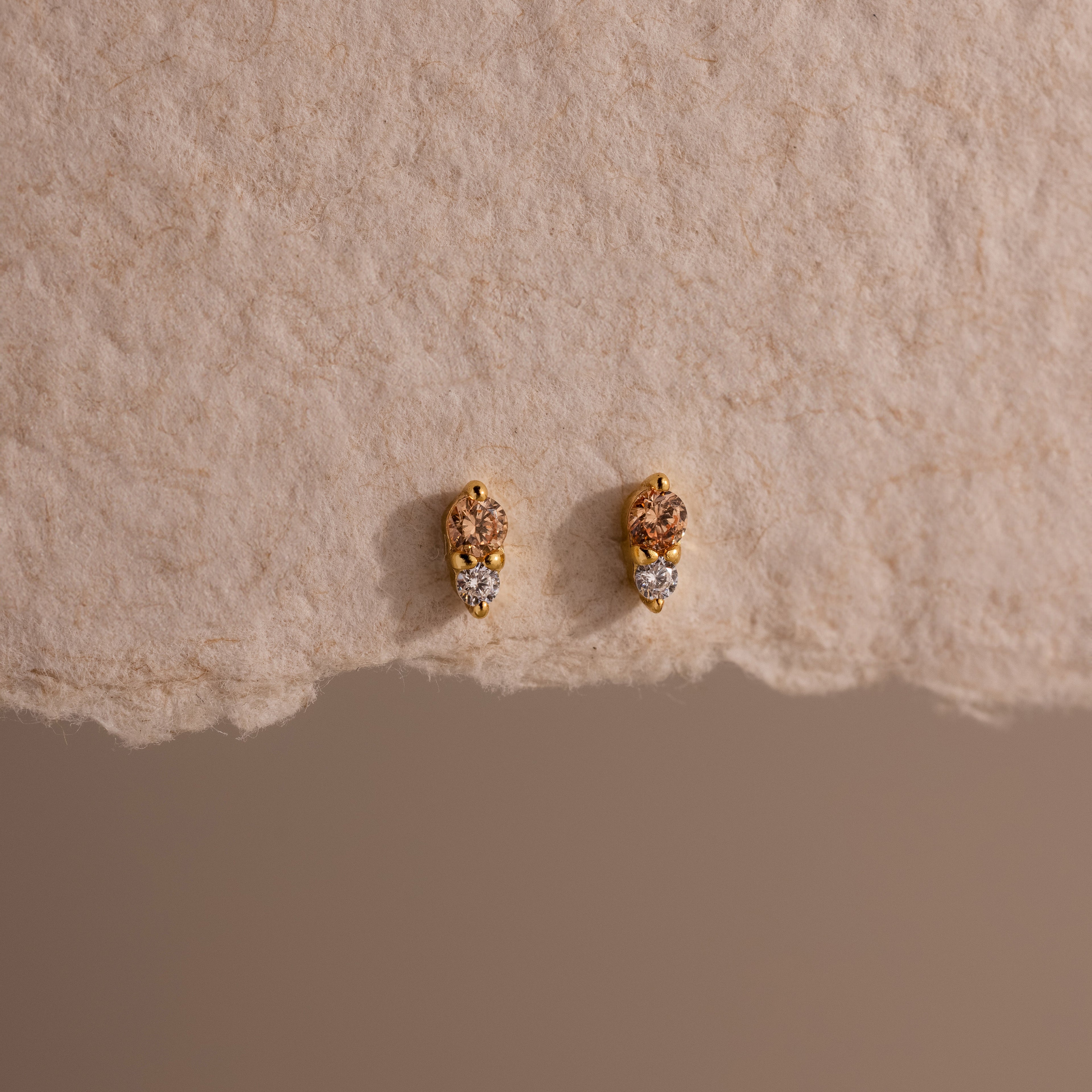 Tiny Duo Birthstone Flatback Studs