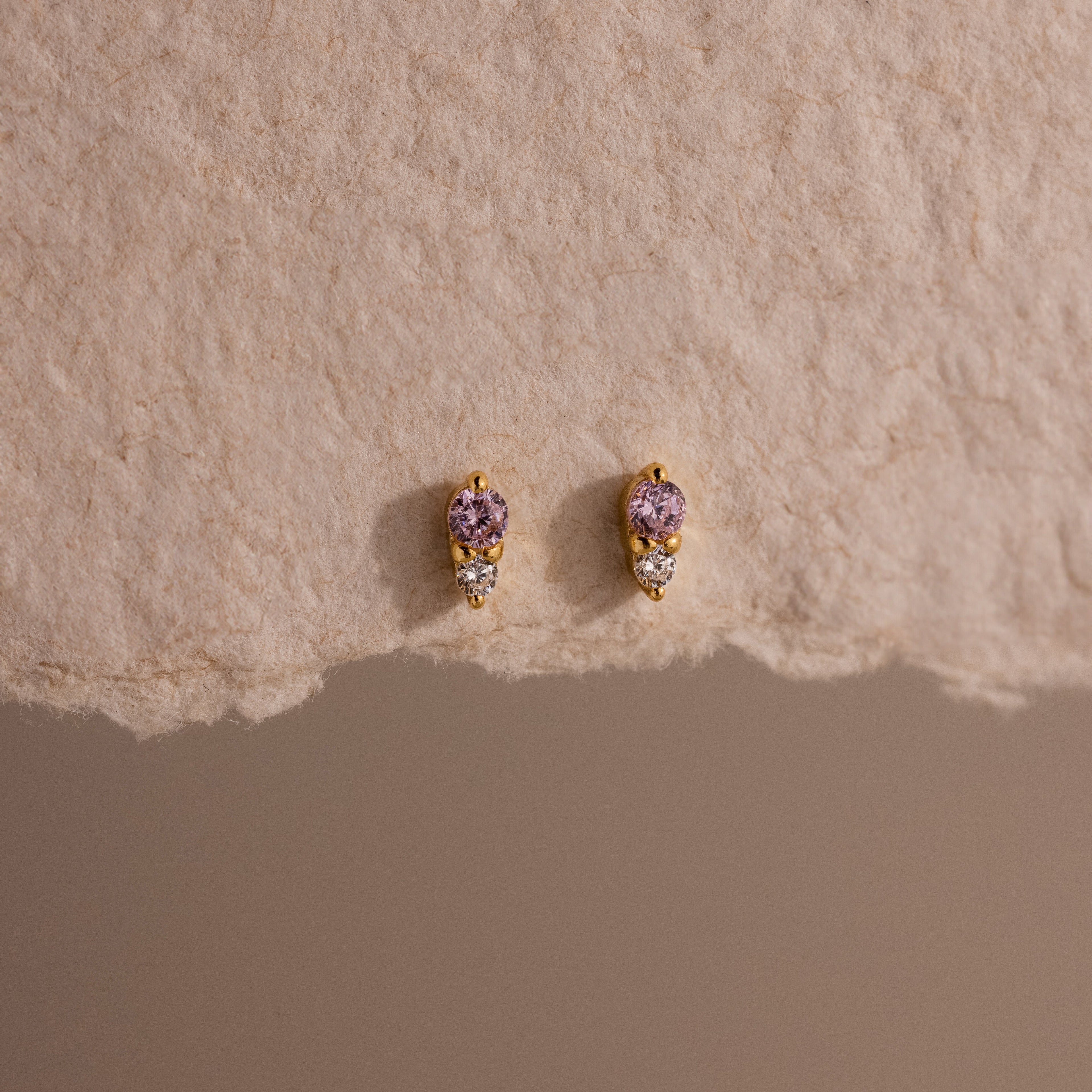 Tiny Duo Birthstone Flatback Studs