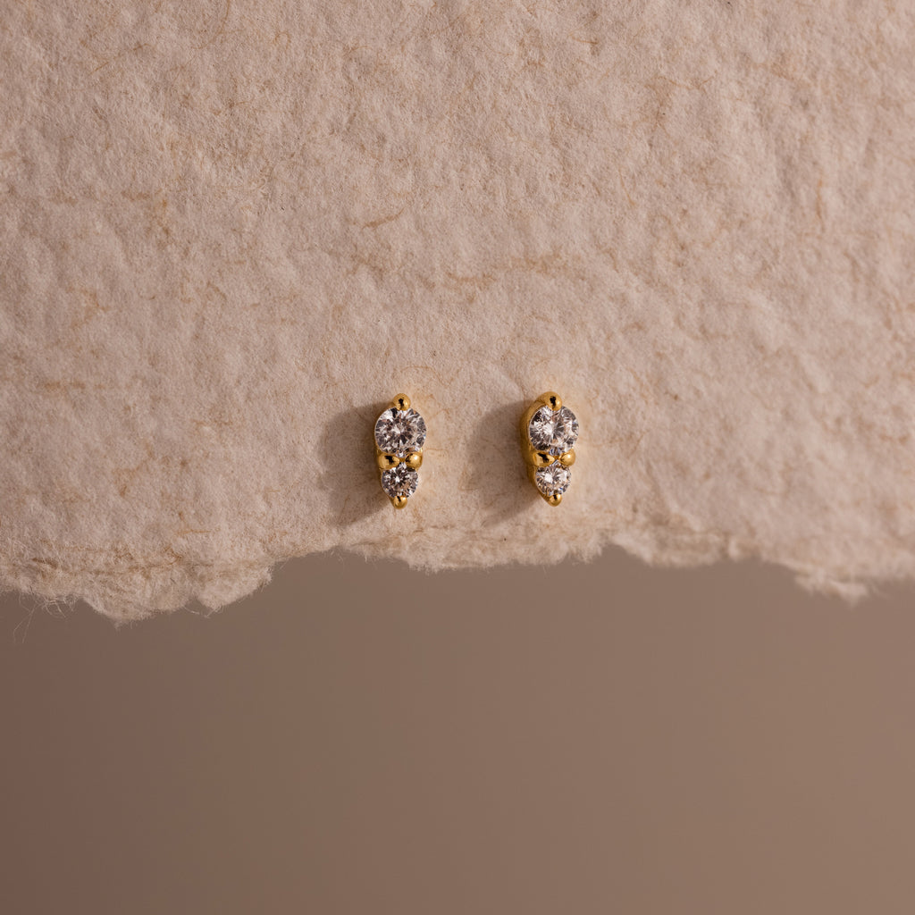Tiny Duo Birthstone Flatback Studs
