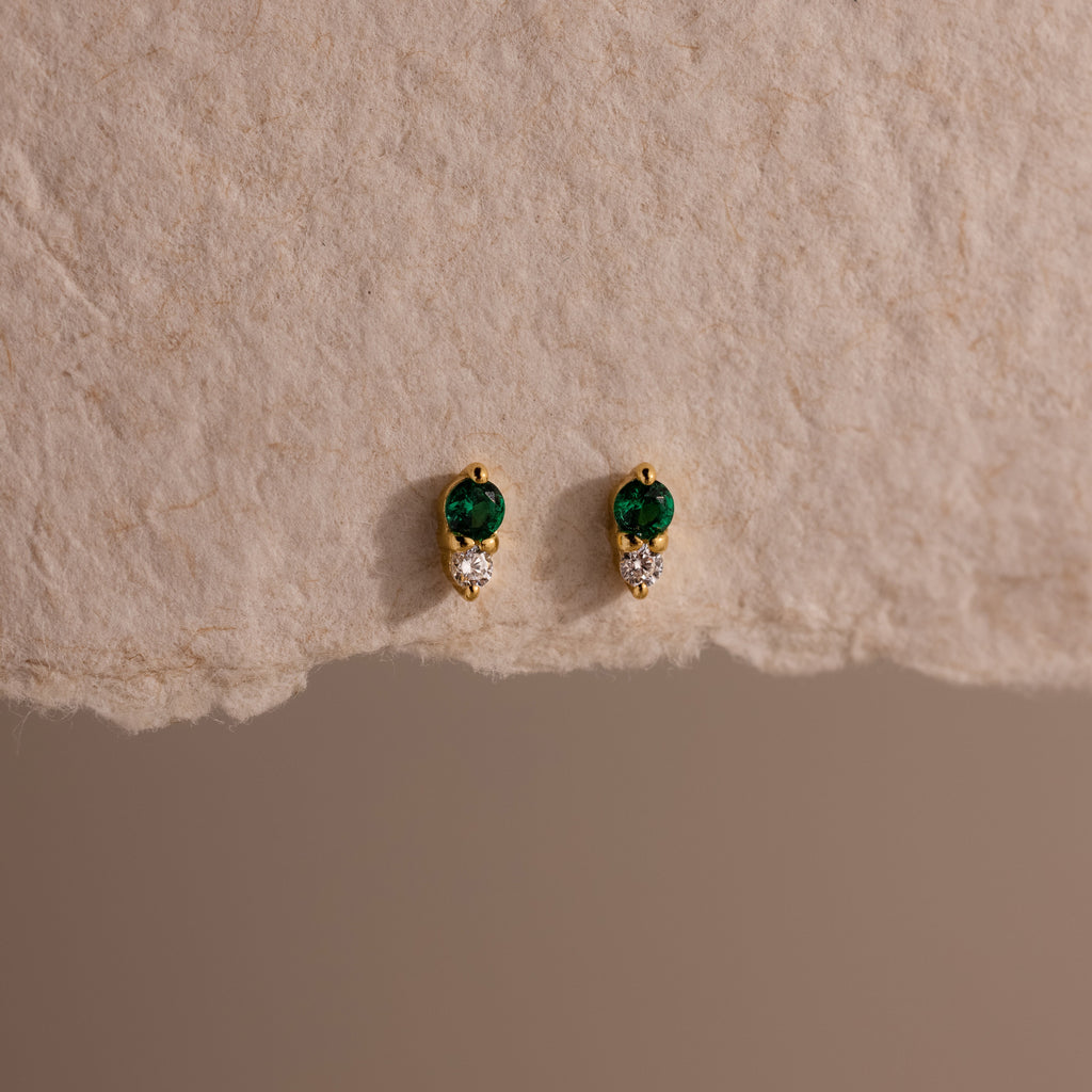 Tiny Duo Birthstone Flatback Studs