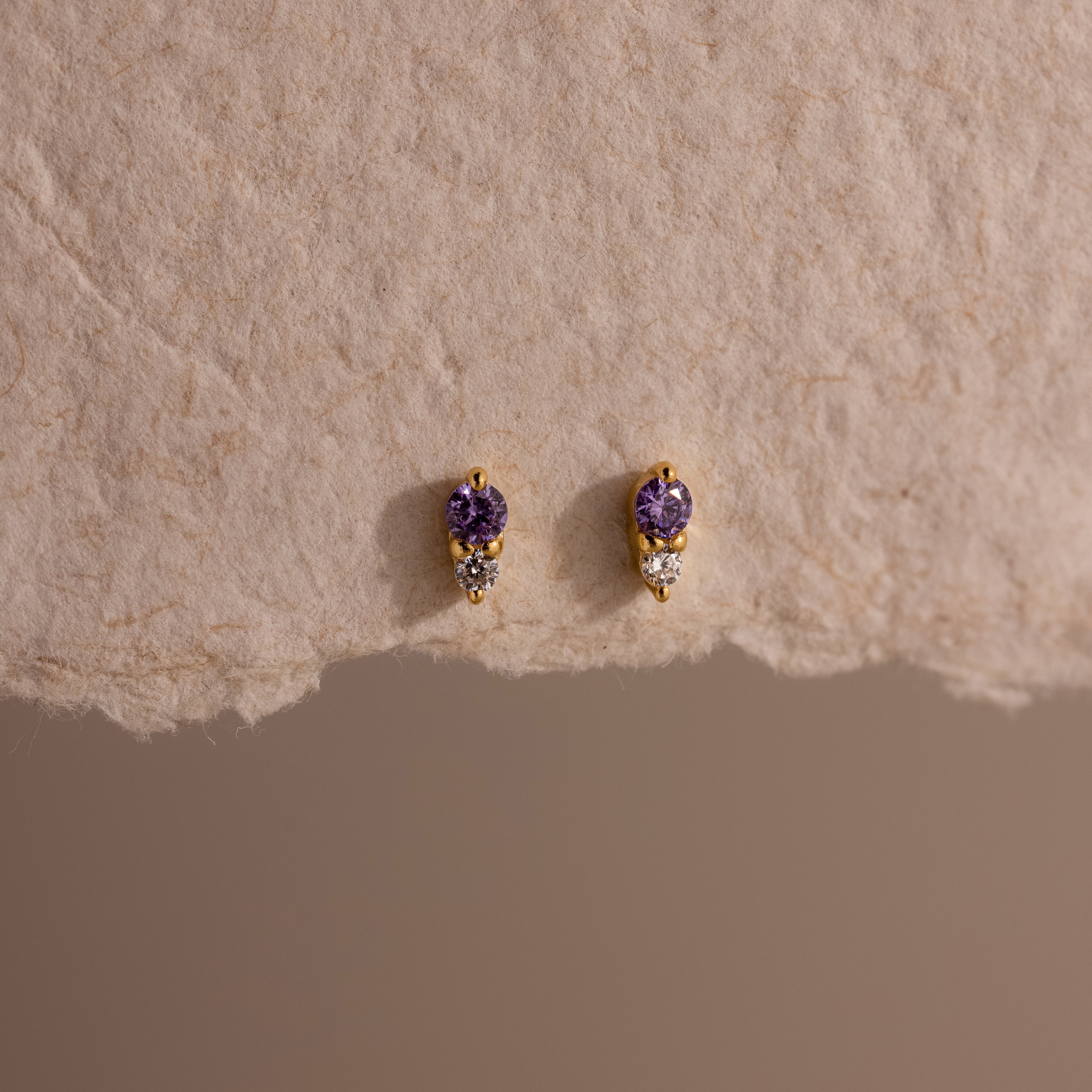 Tiny Duo Birthstone Flatback Studs