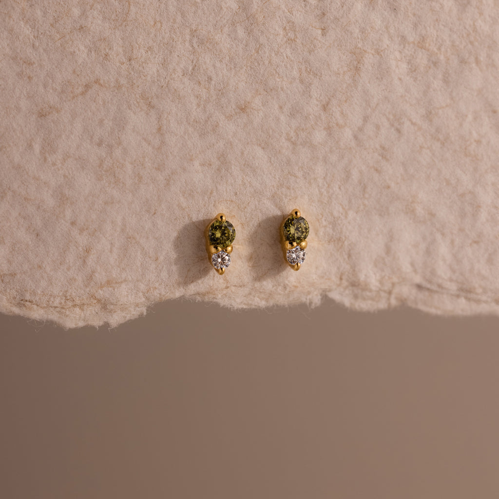 Tiny Duo Birthstone Flatback Studs
