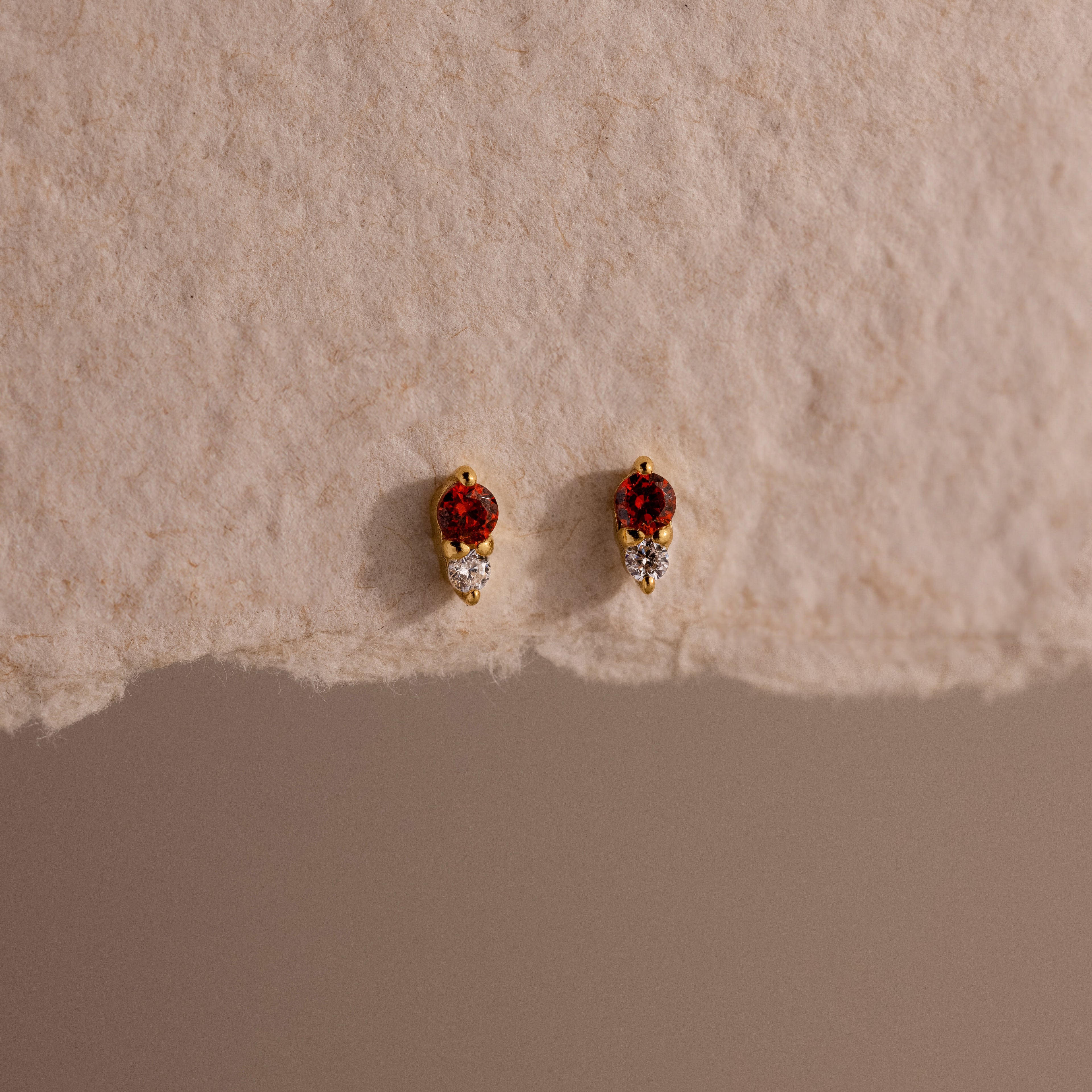 Tiny Duo Birthstone Flatback Studs