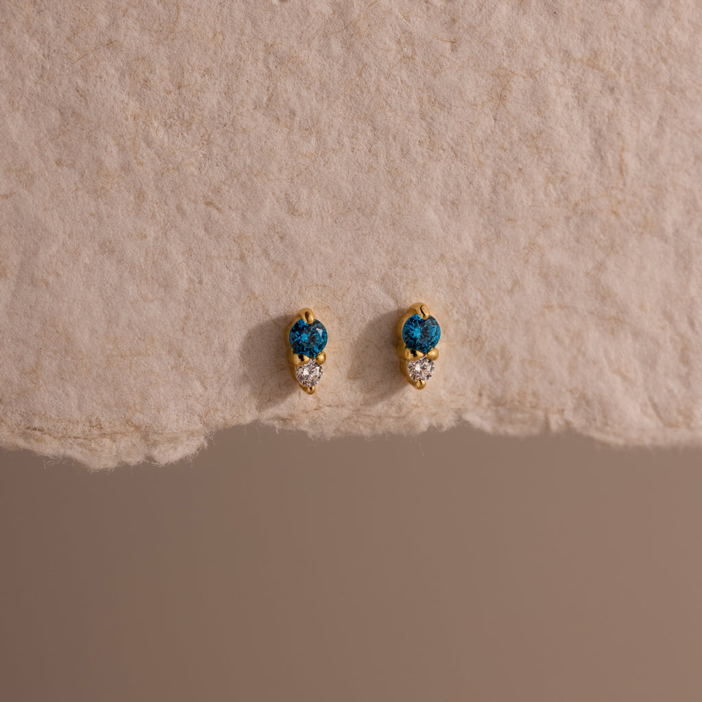 Tiny Duo Birthstone Flatback Studs