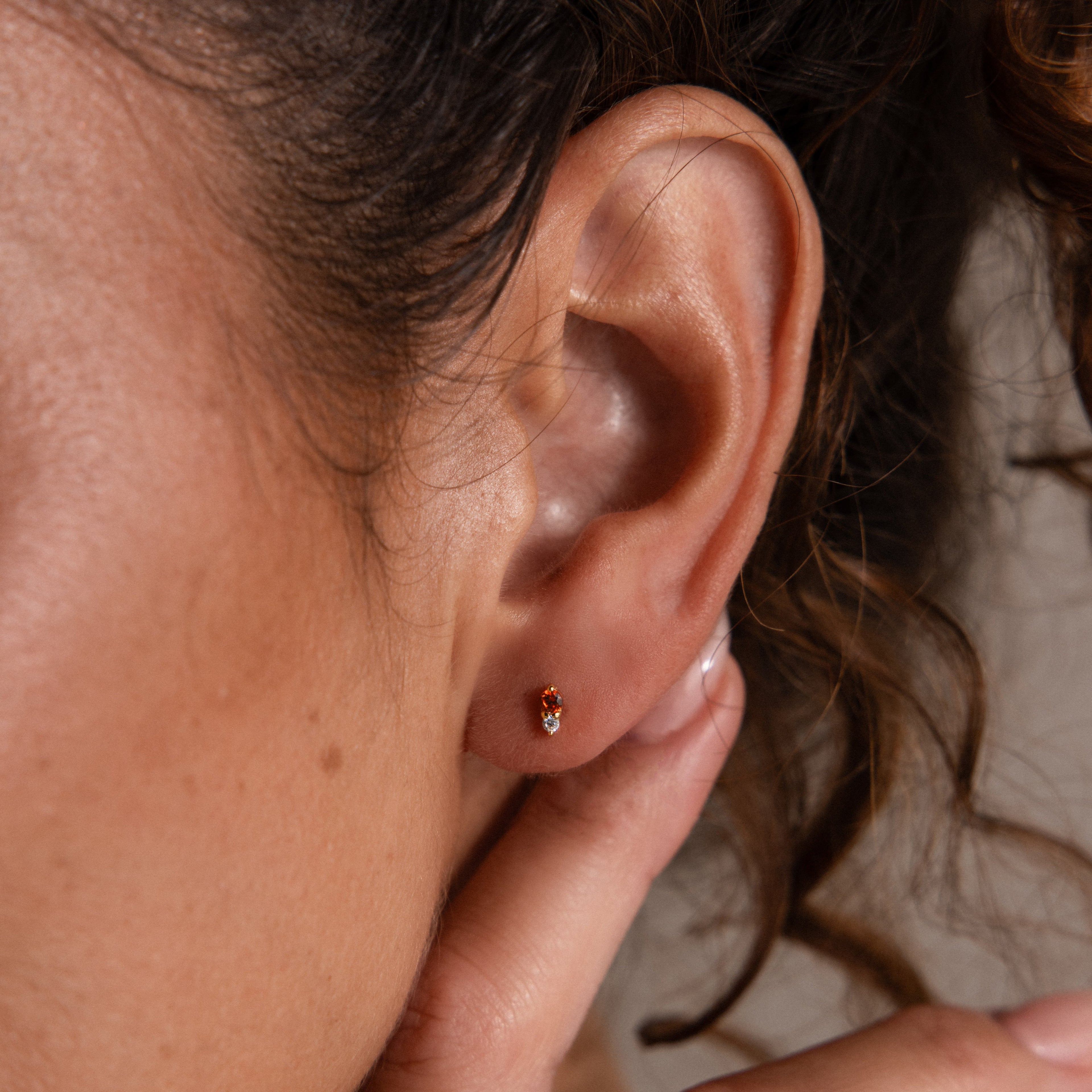 Tiny Duo Birthstone Flatback Studs