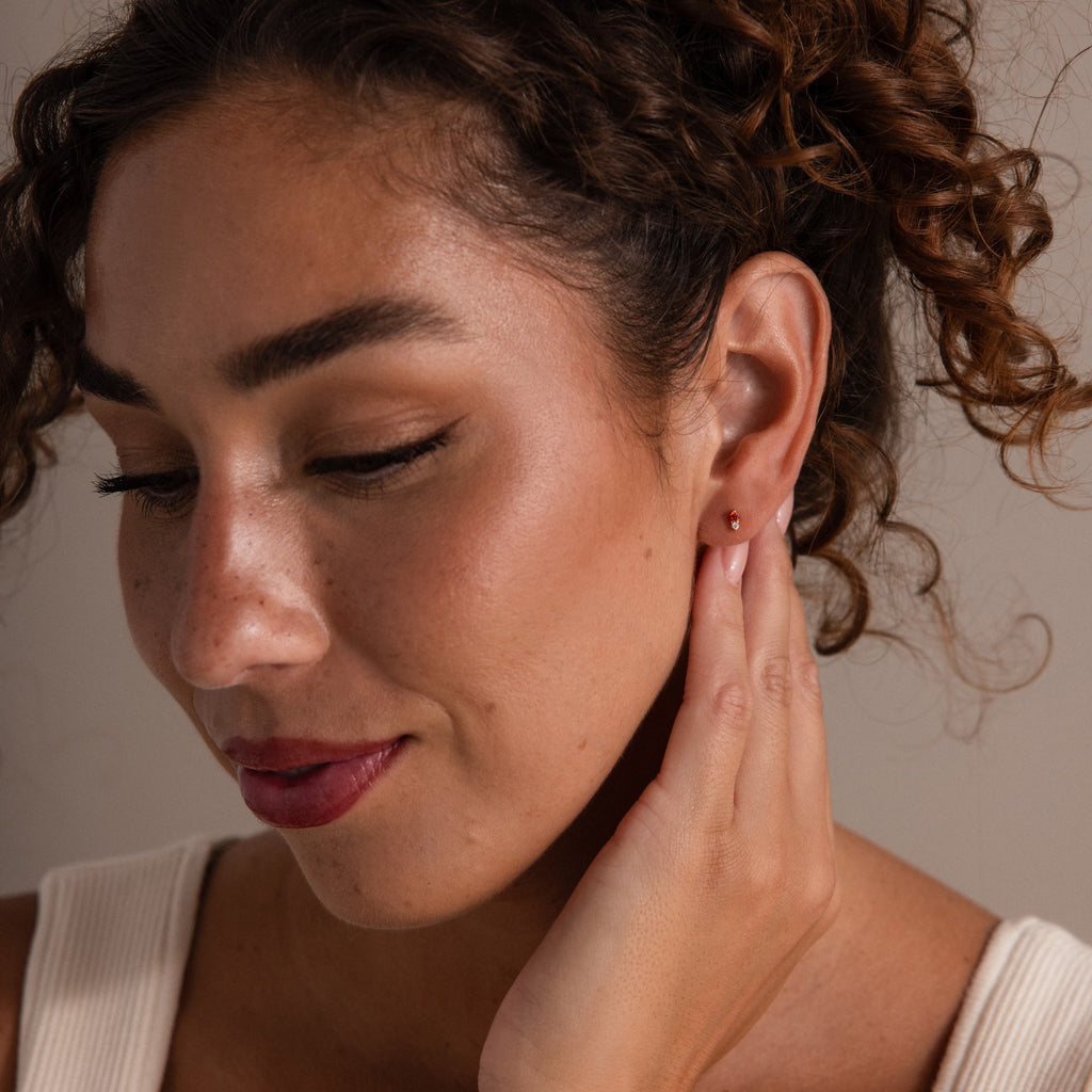 Tiny Duo Birthstone Flatback Studs