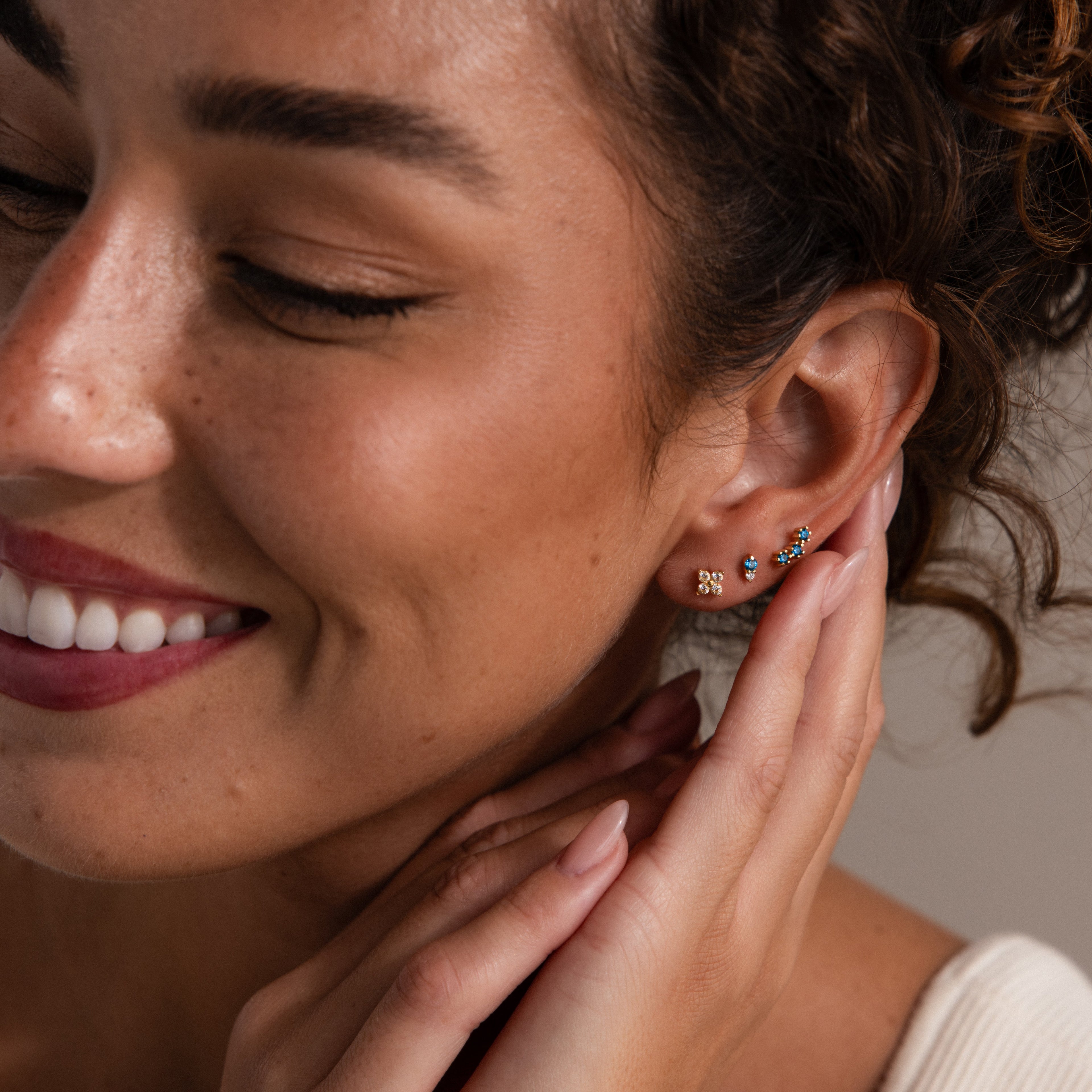 Tiny Duo Birthstone Flatback Studs