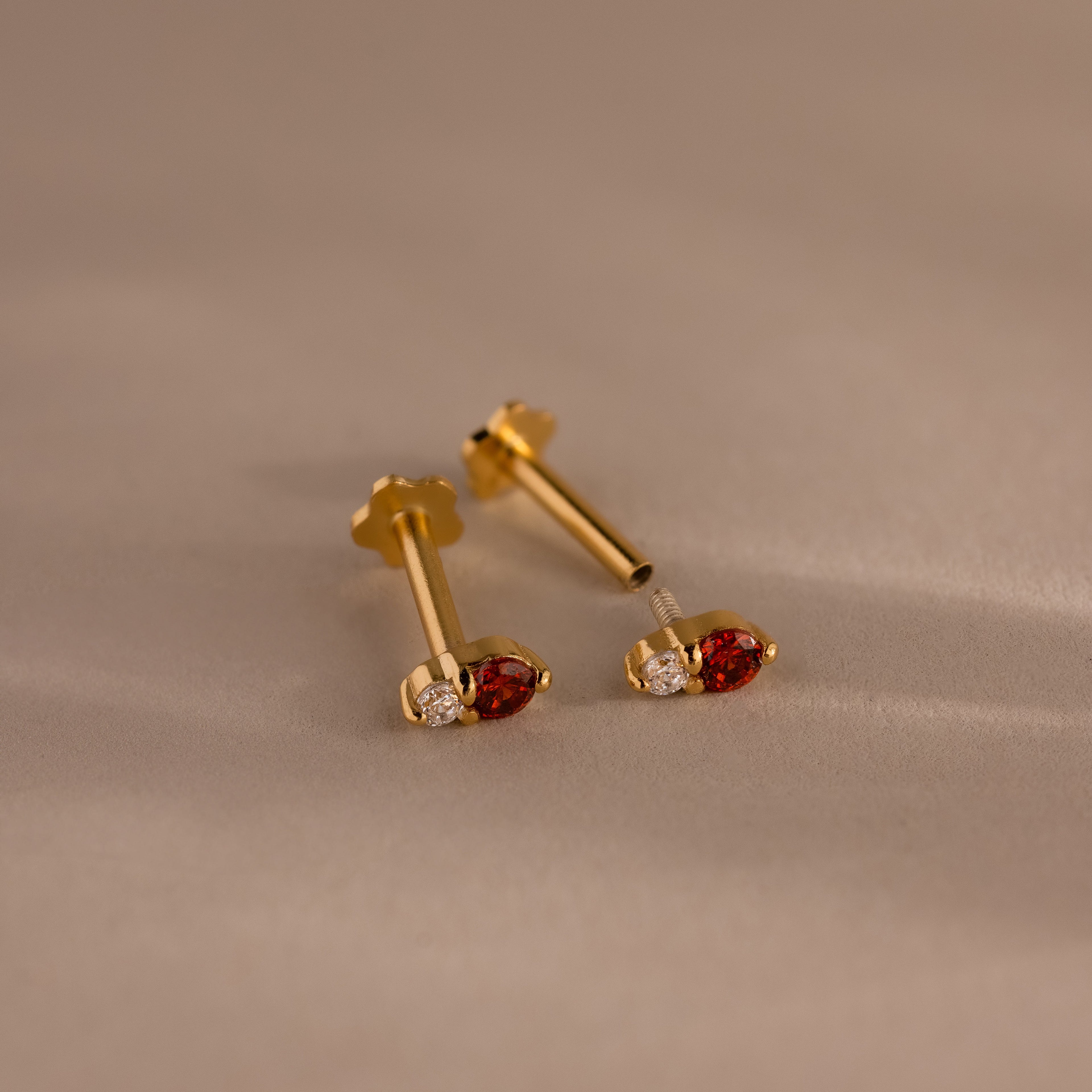 Tiny Duo Birthstone Flatback Studs