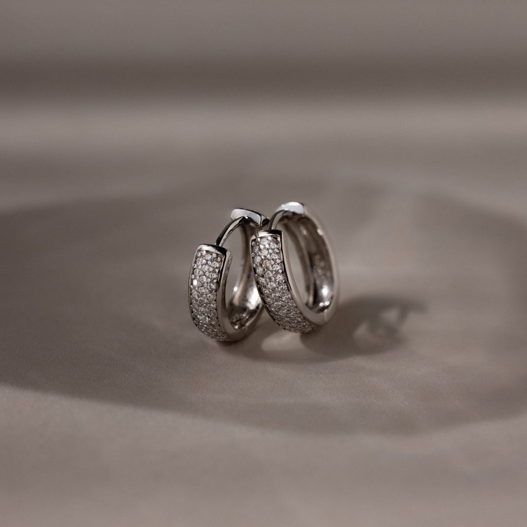 Pave Diamond Huggies