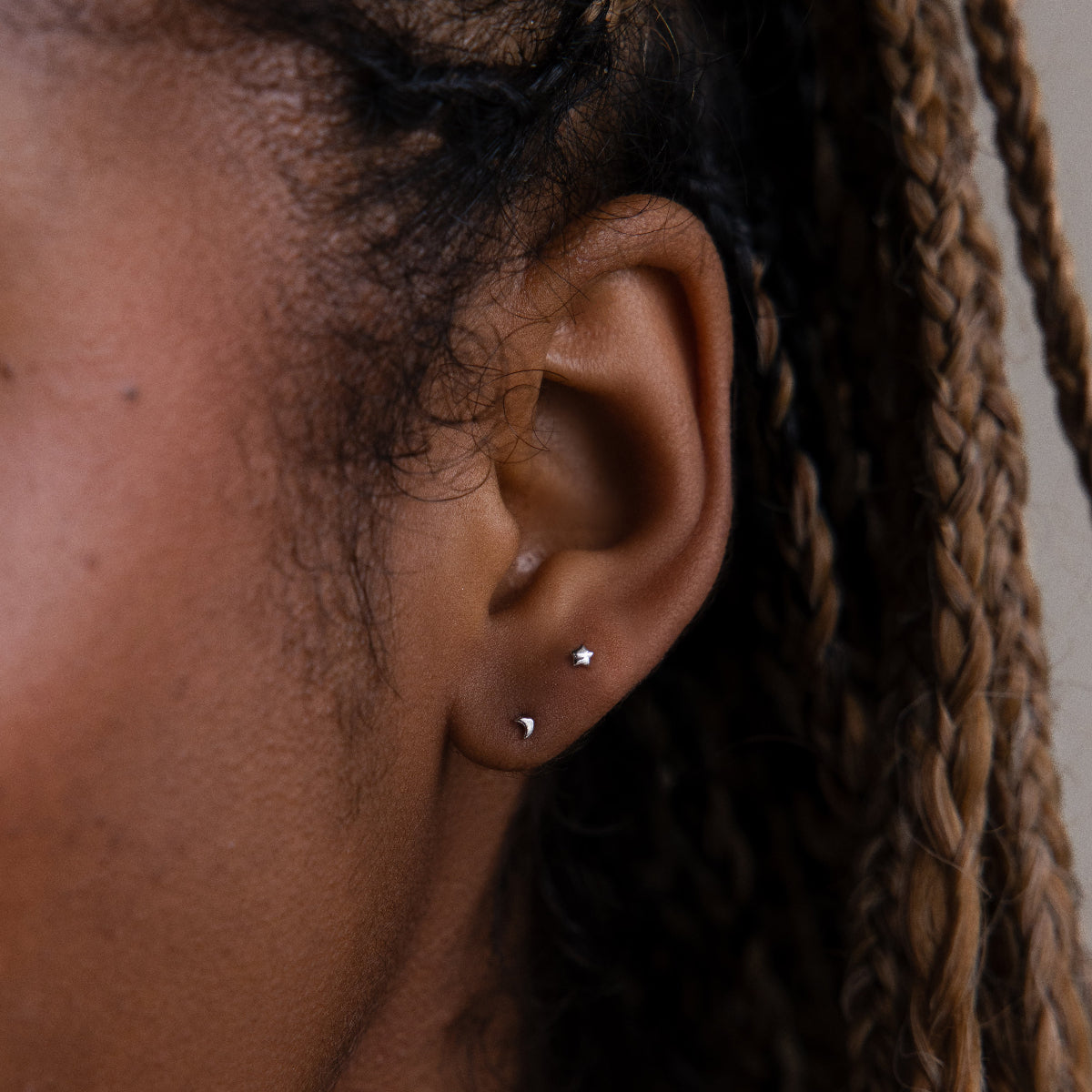 Tiny Moon & Star Studs