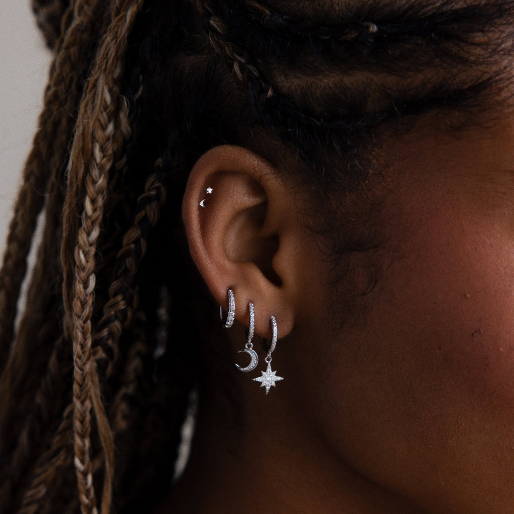 Tiny Moon & Star Studs