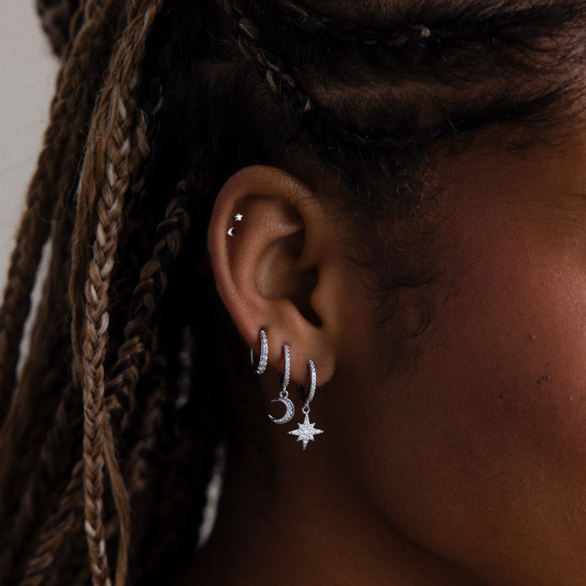 Tiny Moon & Star Studs