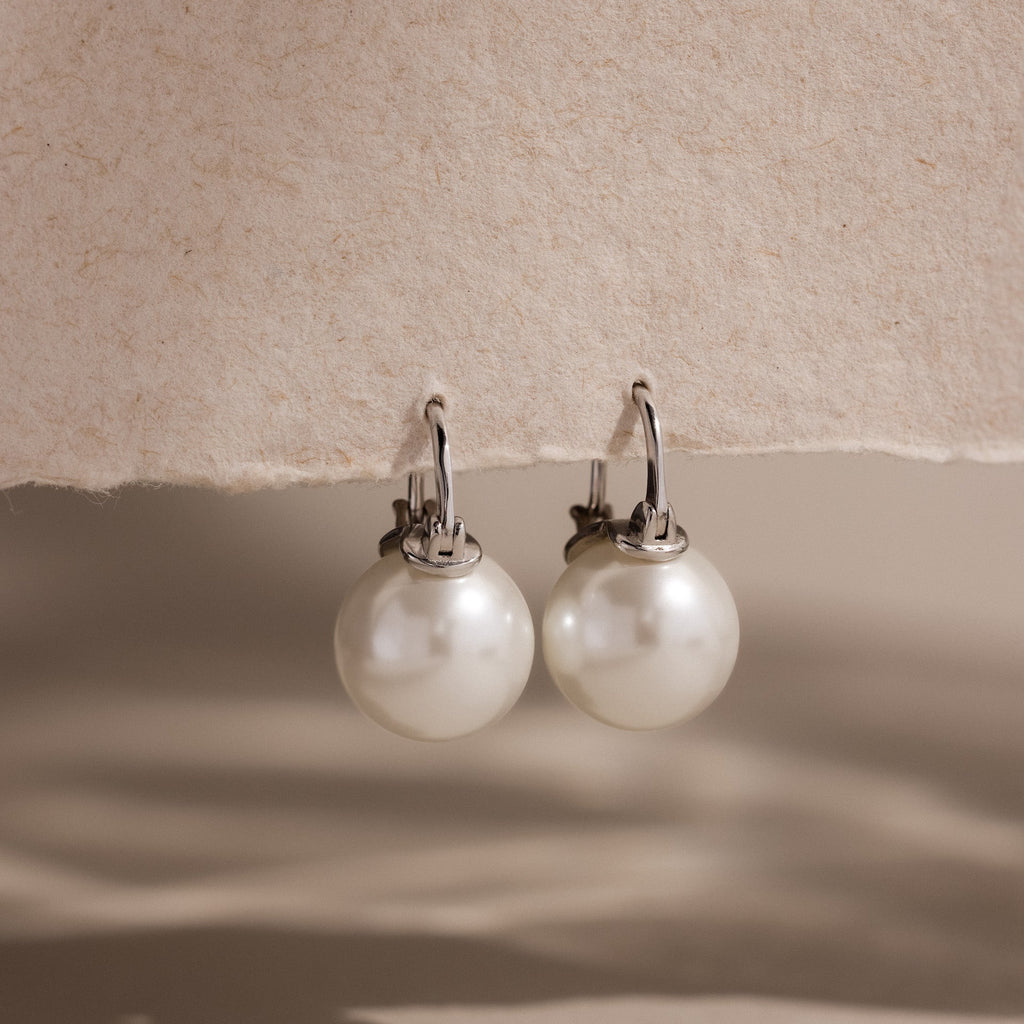Pearl Dome Drop Earrings