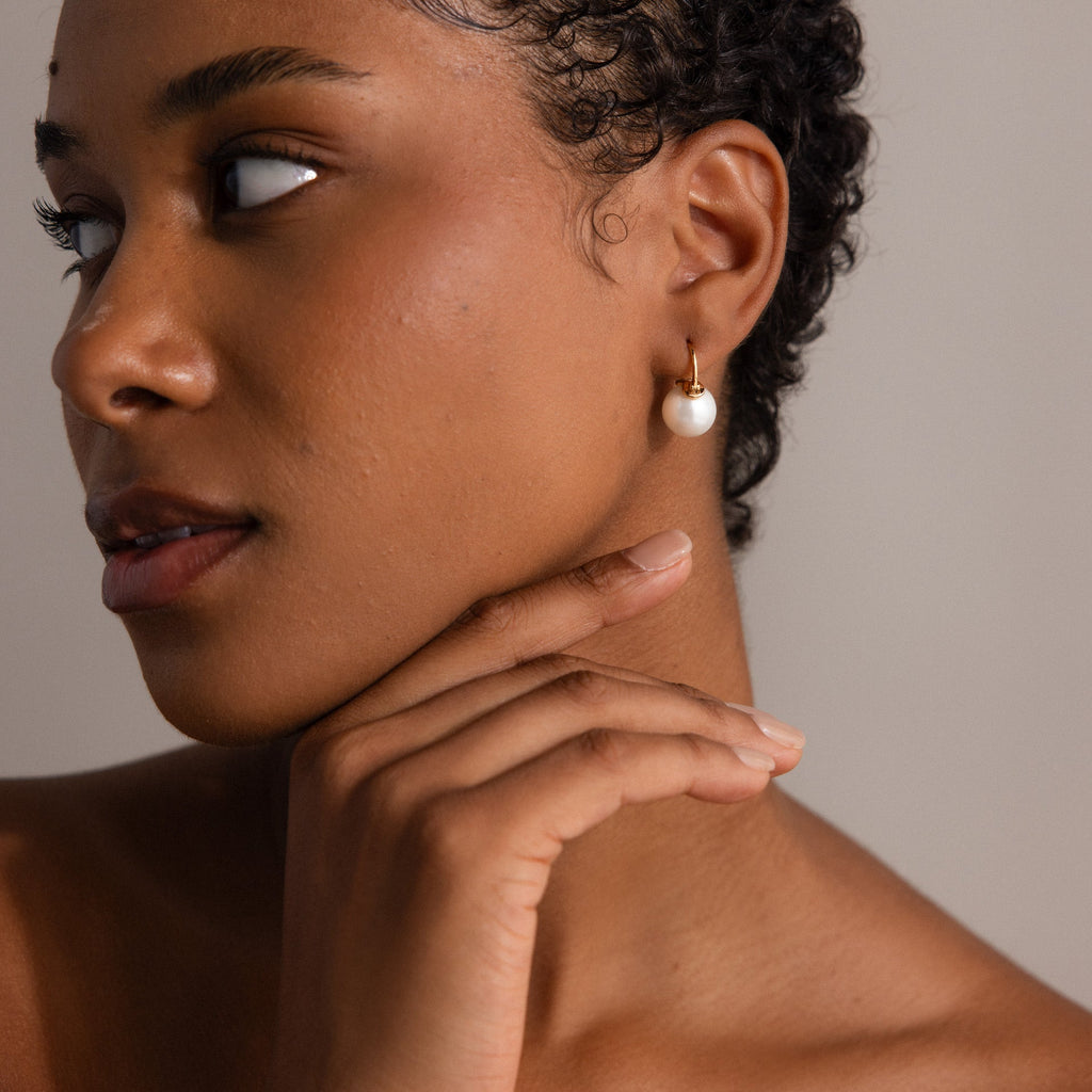 Pearl Dome Drop Earrings