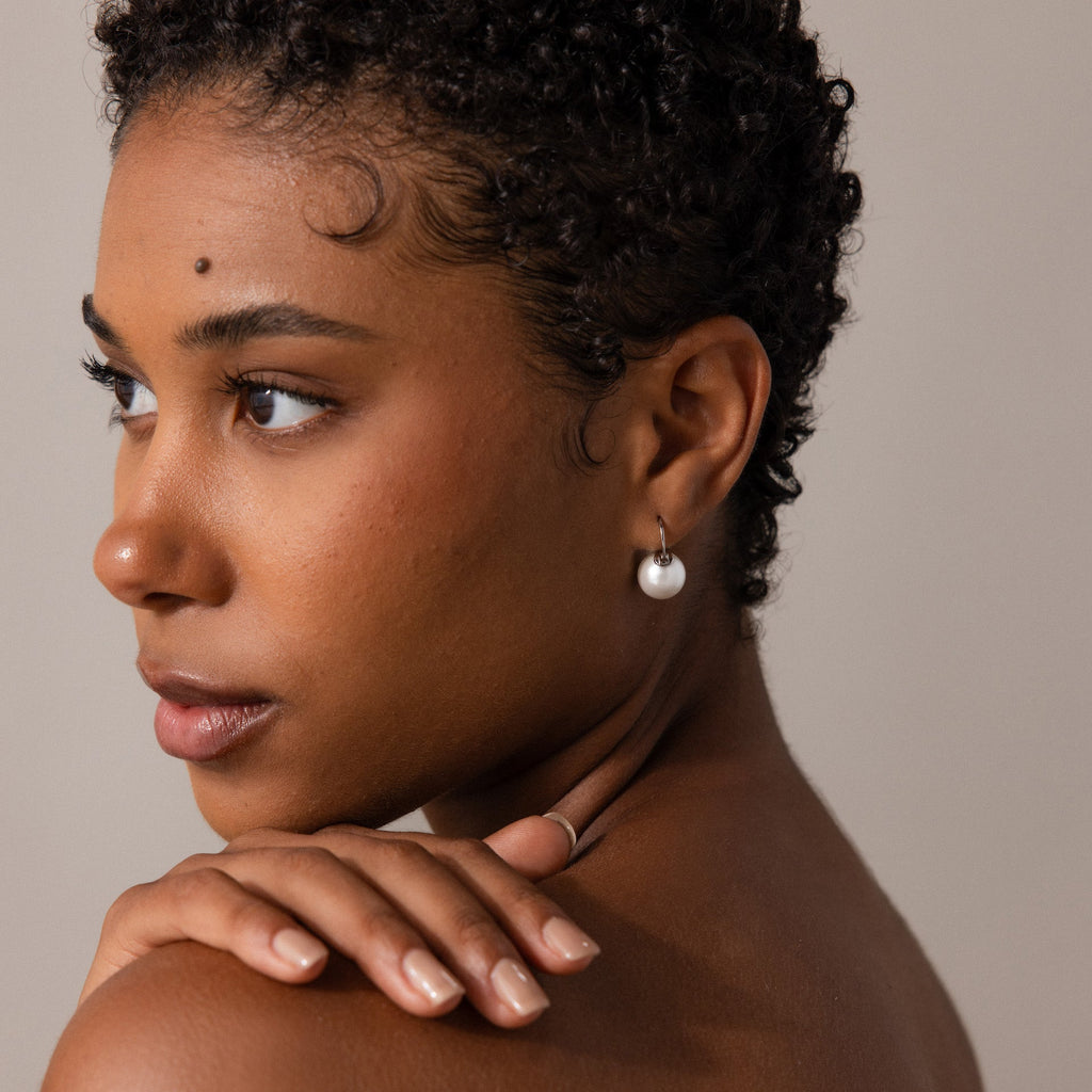 Pearl Dome Drop Earrings