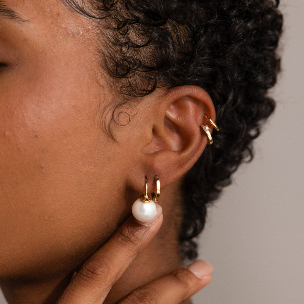 Pearl Dome Drop Earrings