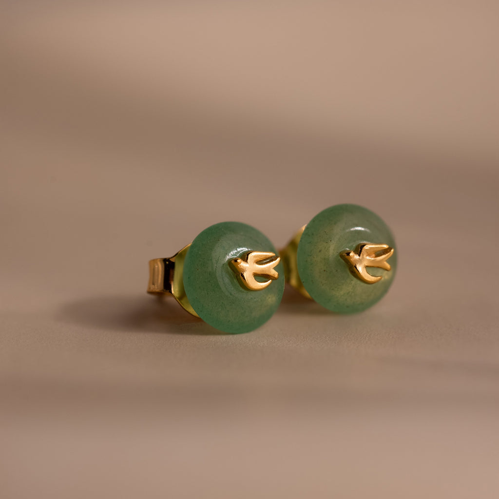 Jade Bird Studs