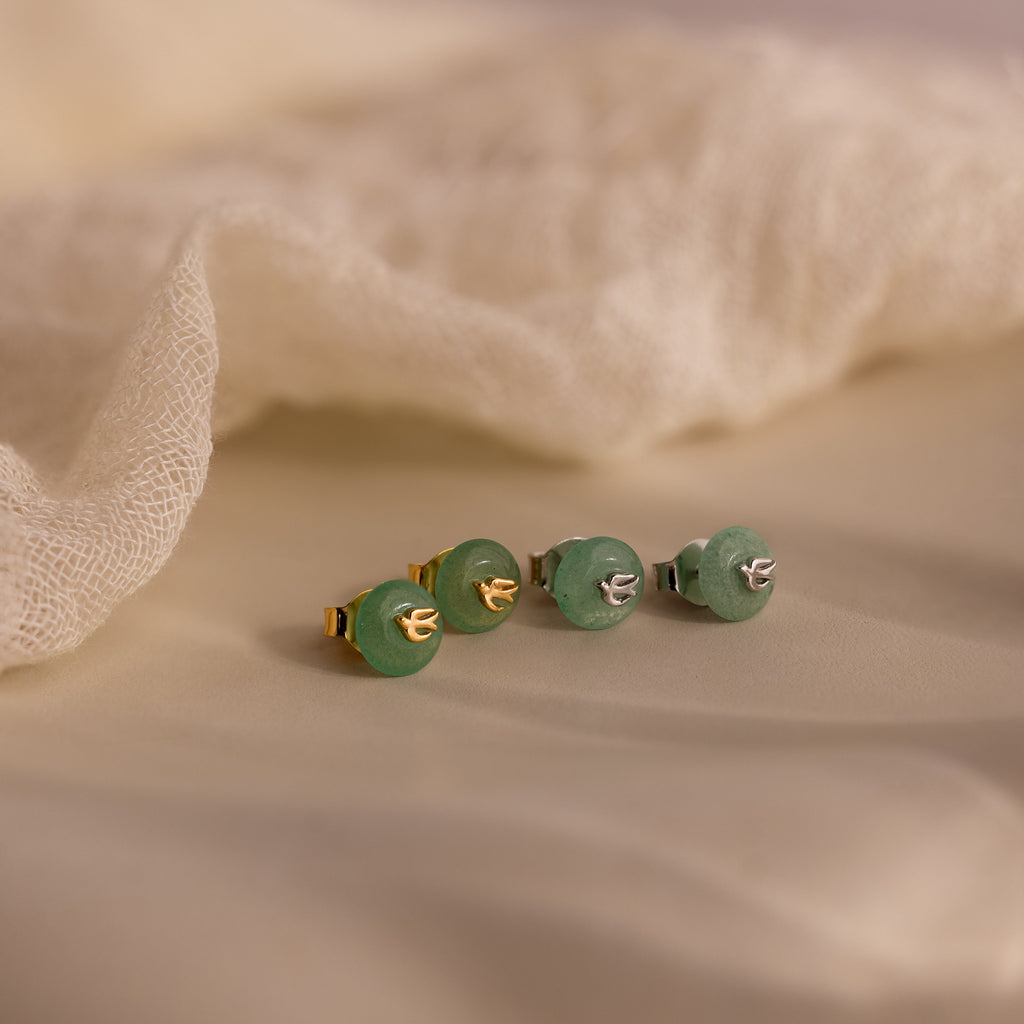 Jade Bird Studs