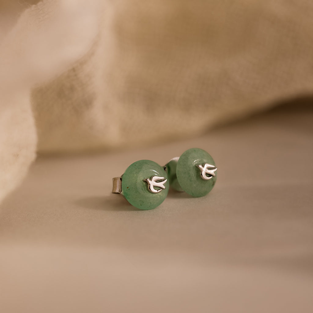 Jade Bird Studs