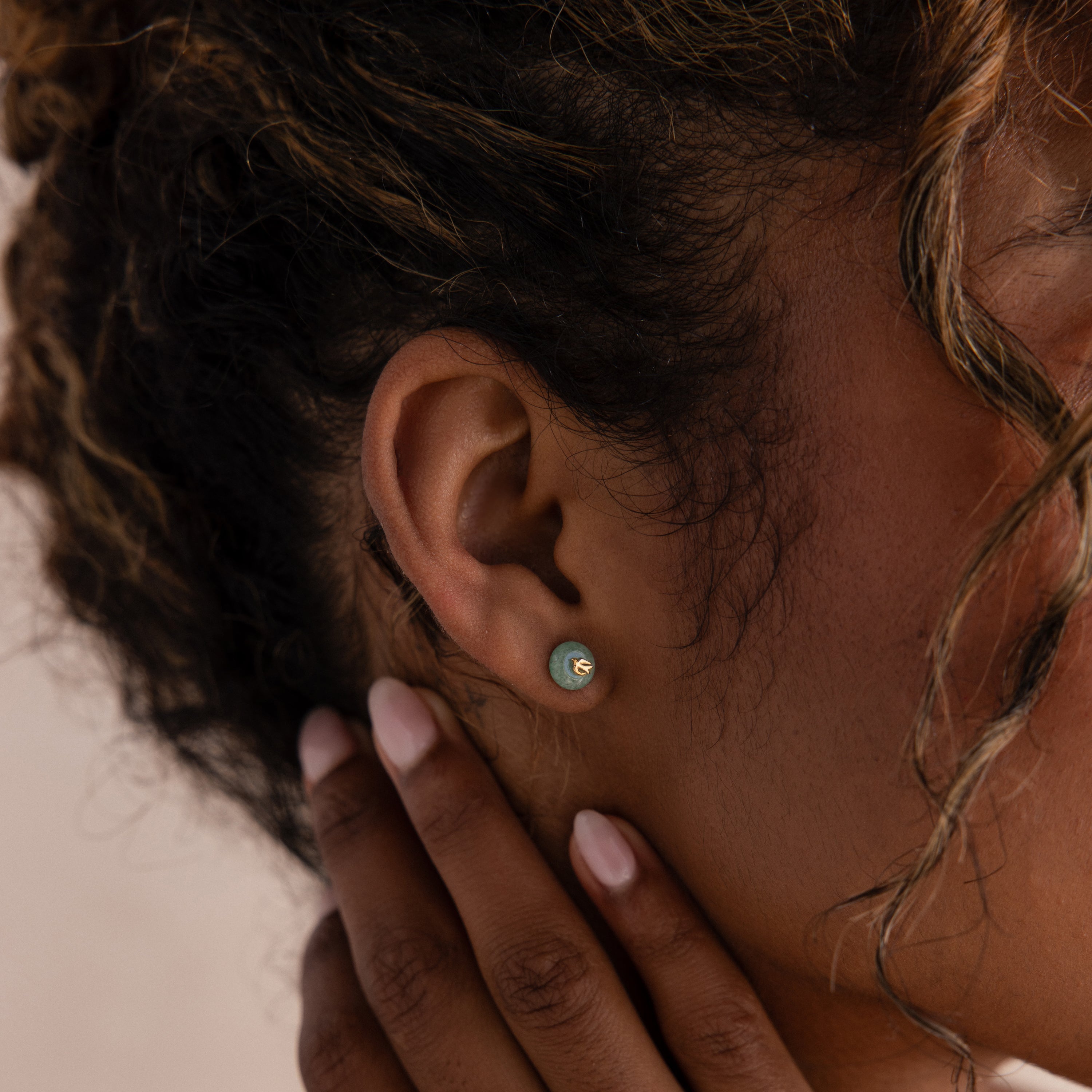 Jade Bird Studs