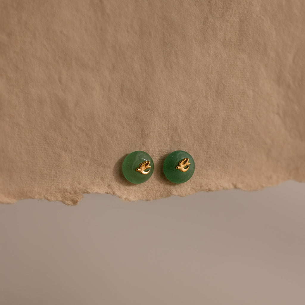 Jade Bird Studs