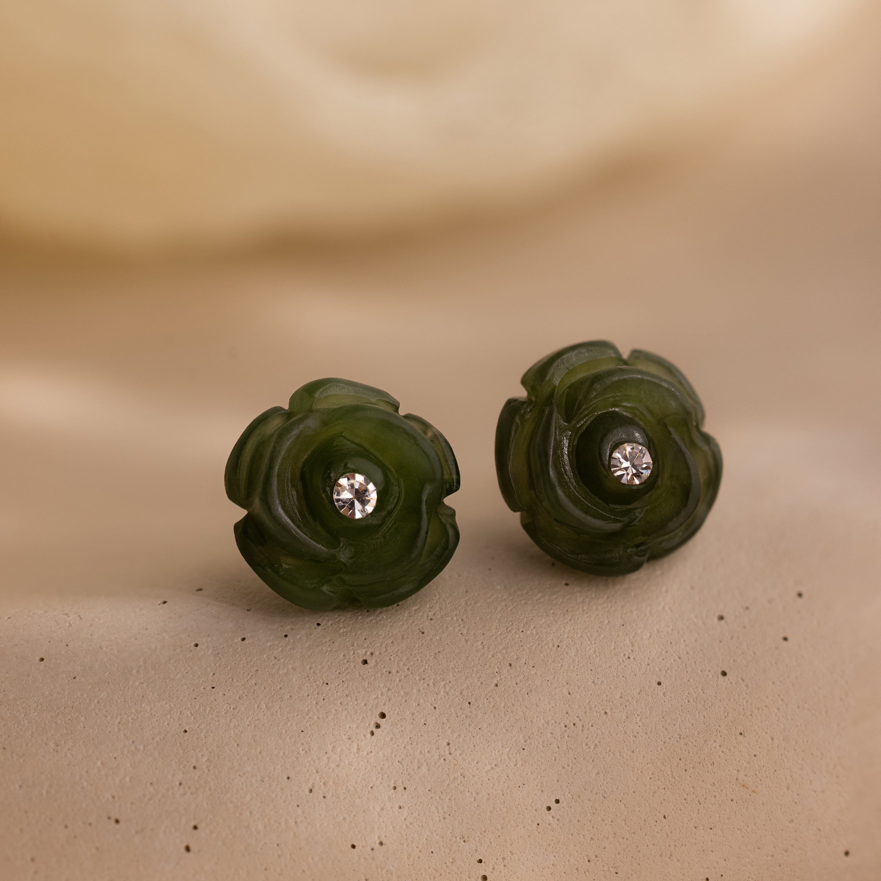 Jade Rose Studs