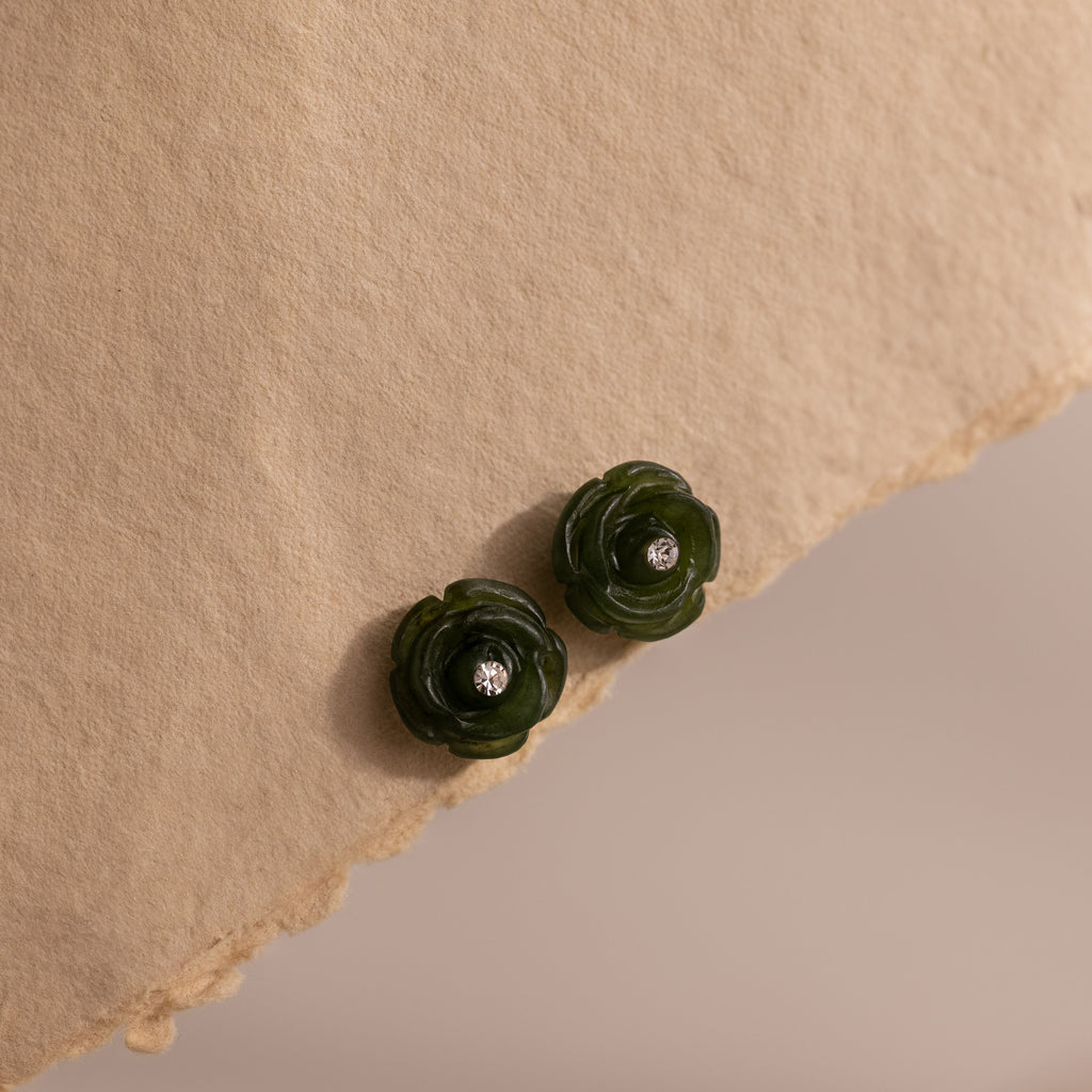 Jade Rose Studs