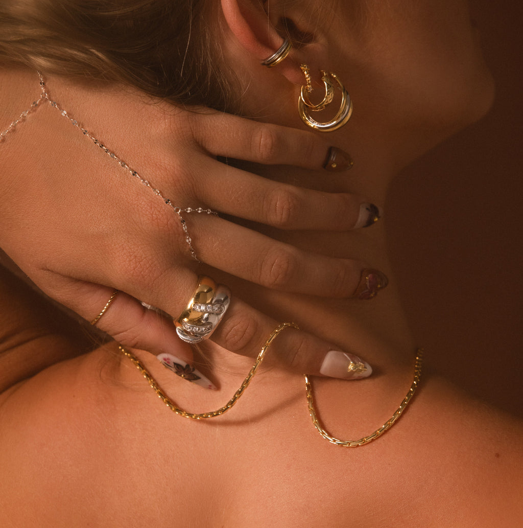 Twisted Mixed Metal Hoops