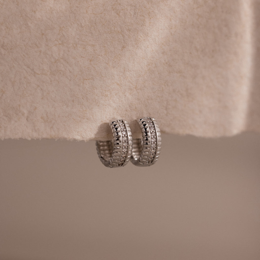 Ribbed Pave Huggies