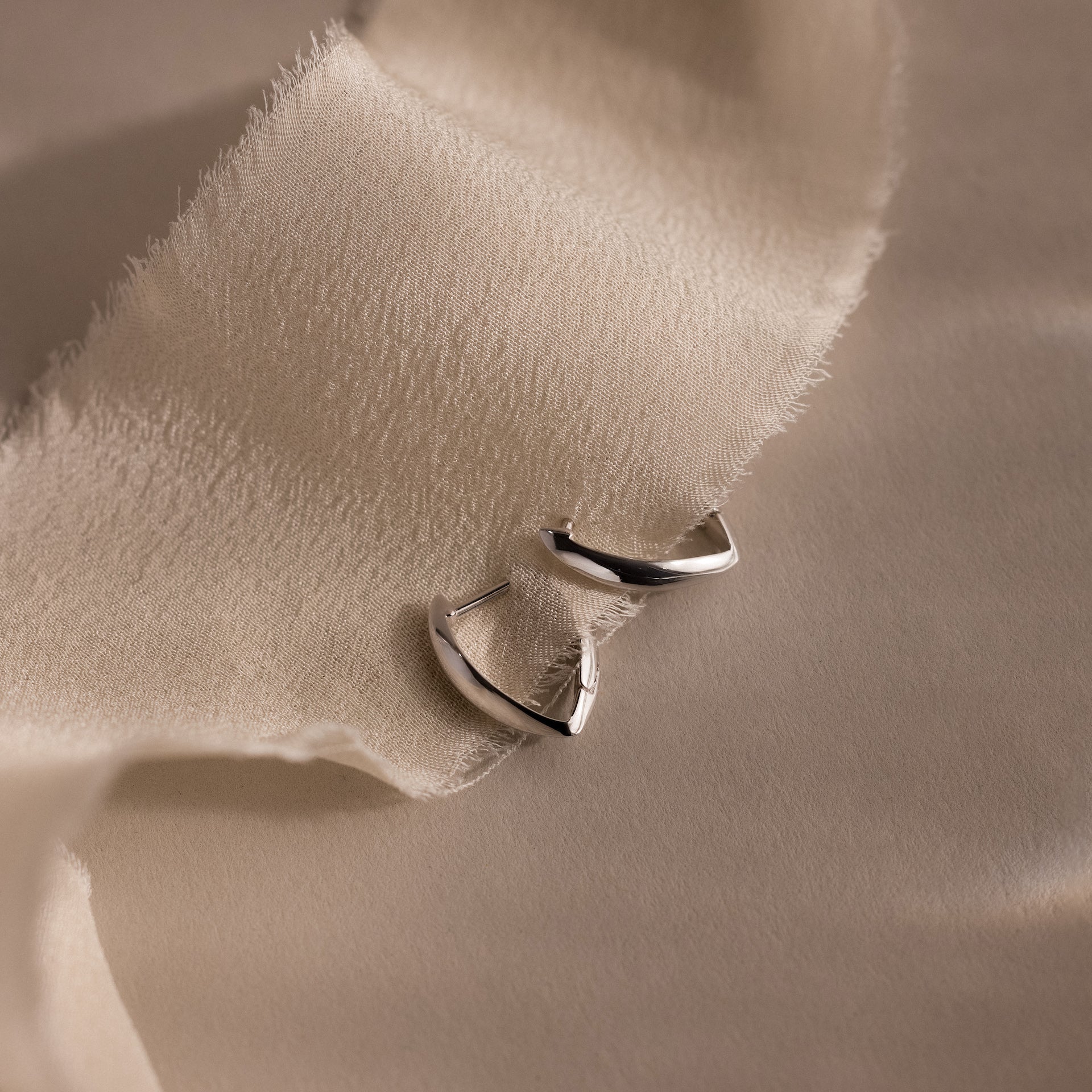 Geometric Leaf Hoop Earrings