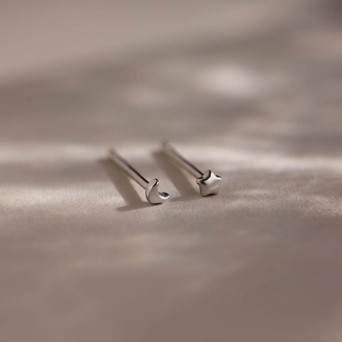 Tiny Moon & Star Studs