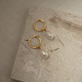 Maggie Pearl Drop Hoops